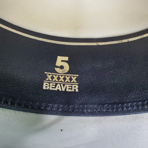 RESISTOL Cowboy Hat 6 7/8 5X Beaver Crystal White Cattleman Western A5036 L oval - Picture 9 of 16